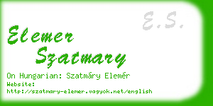 elemer szatmary business card