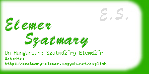 elemer szatmary business card